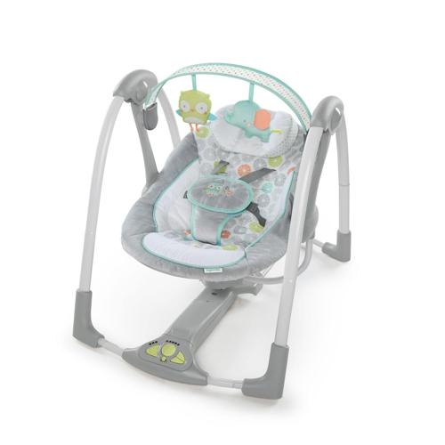 Ingenuity Swing 'n Go Portable 5-Speed Baby Swing Infant Seat with Music - Hugs and Hoots (Unisex)
