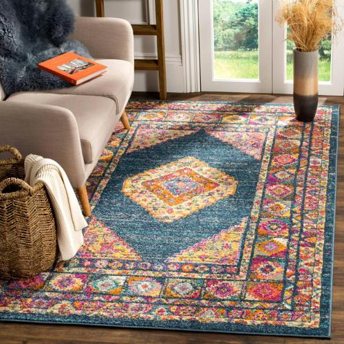 SAFAVIEH Madison Emmet Traditional Area Rug, Blue/Fuchsia, 5'1*7'6