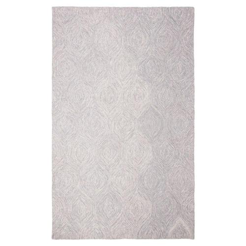 SAFAVIEH Micro-Loop Catrine Abstract Ogee Wool Area Rug, Silver/Ivory, 4'*6'