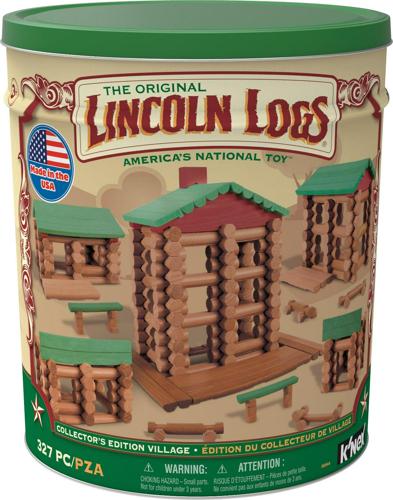 LINCOLN LOGS - Collector's Edition Village - 327 All Wood Pieces - Collectible Tin