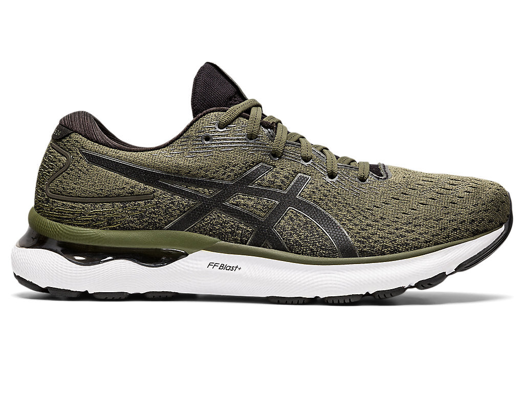 Men's Asics Gel-Nimbus 24, Olive Canvas/Gunmetal, 9 D Medium