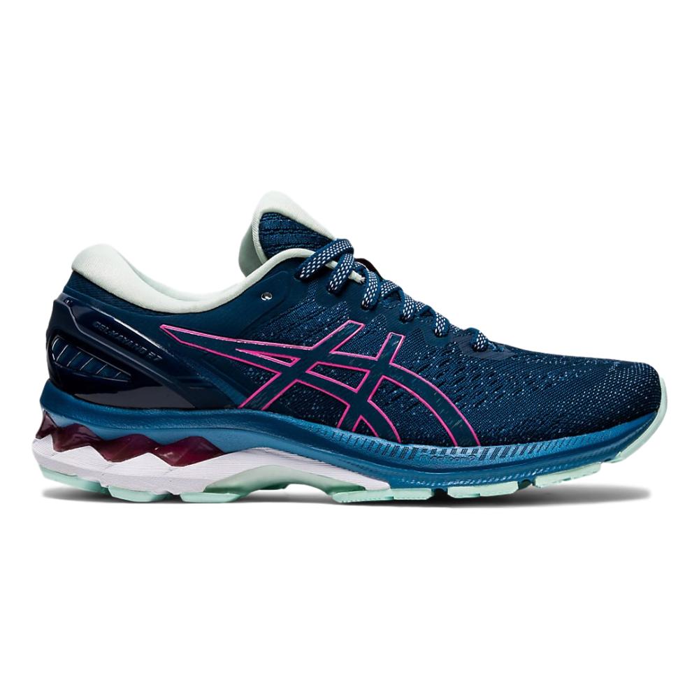 Women's Asics Gel-Kayano 27, MAKO Blue/HOT Pink, 6.5 B Medium