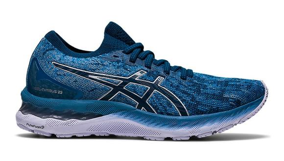 Women's Asics Gel-Nimbus 23, Floss/MAKO Blue, 6.5 B Medium