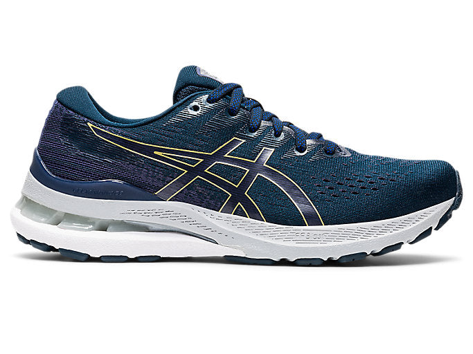 Women's Asics Gel-Kayano 28, French Blue/Thunder Blue, 10 D Wide