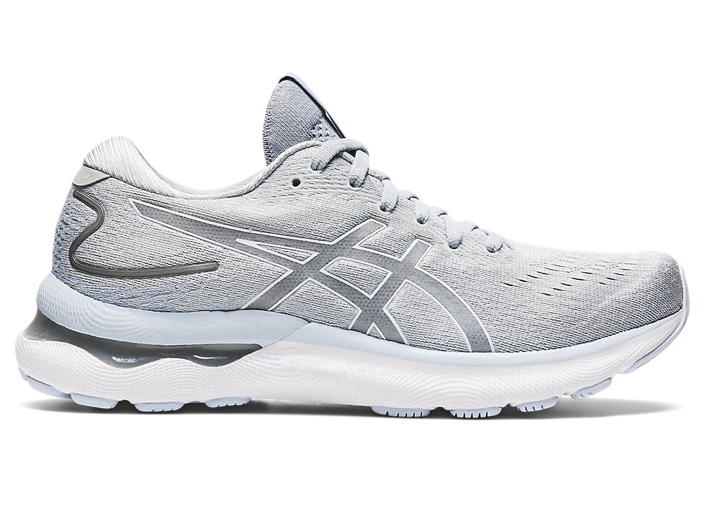 Women's Asics Gel-Nimbus 24, Piedmont Grey/White, 11.5 B Medium