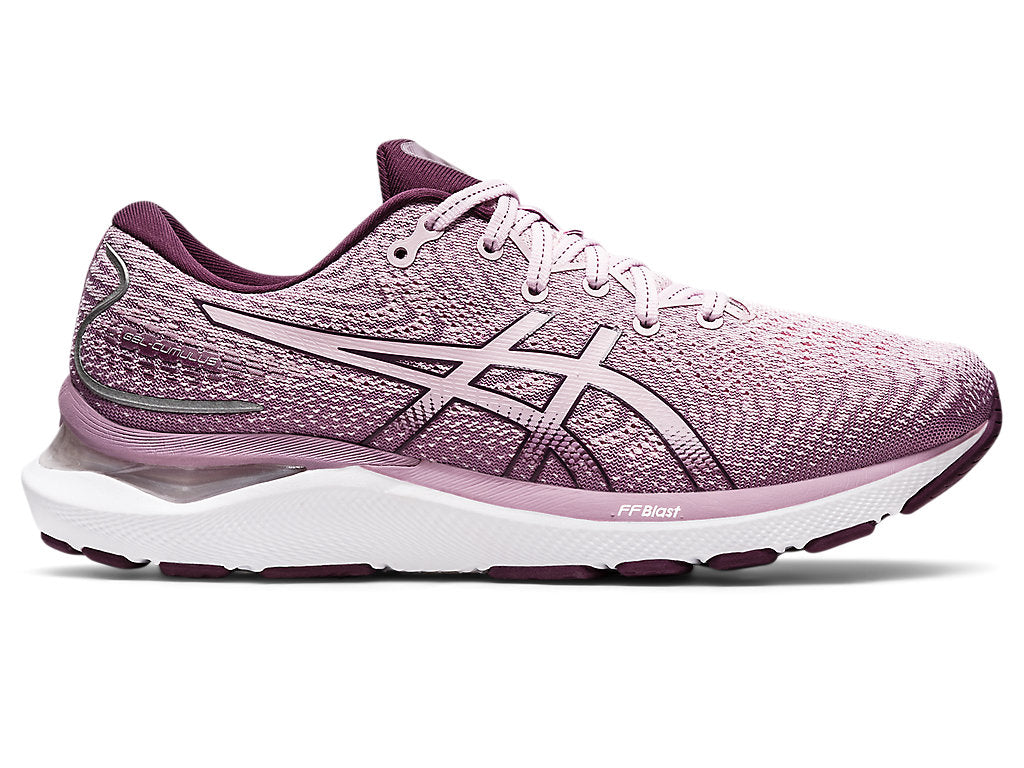 Women's Asics Gel-Cumulus 24, Barely Rose/Deep Plum, 5 B Medium