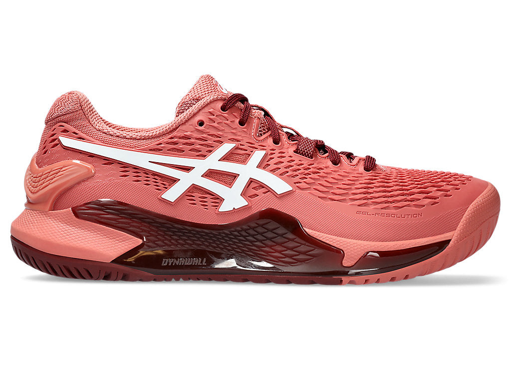 Women's Asics Gel-Resolution 9, Light Garnet/White, 9 B Medium