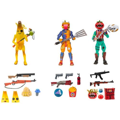 Fortnite Legendary Series Trio Mode, 6-inch Highly Detailed Peely, Tomatohead, and Beef Boss Figures with Harvesting Tools, Back Bling, and Interchangeable Faces and Heads and more