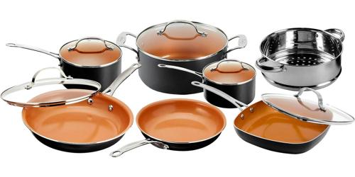 Gotham Steel 12 Piece Non-stick Cookware Set, Dishwasher Safe, Pots and Pans Set