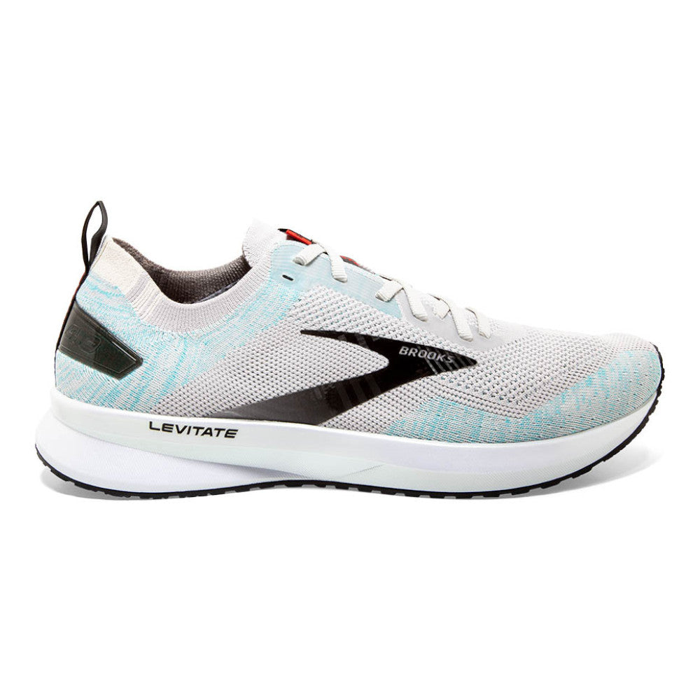 Men's Brooks Levitate 4, Grey/Black/Capri, 8 D Medium