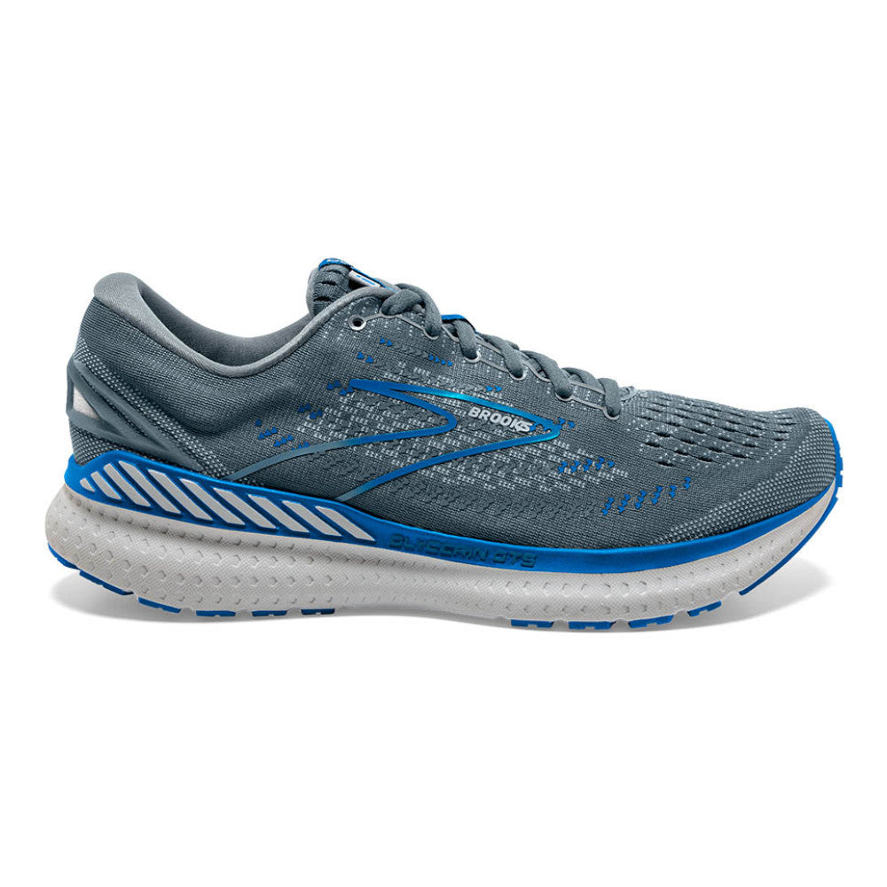 Men's Brooks Glycerin GTS 19, Quarry/Grey/Dark Blue, 10 D Medium