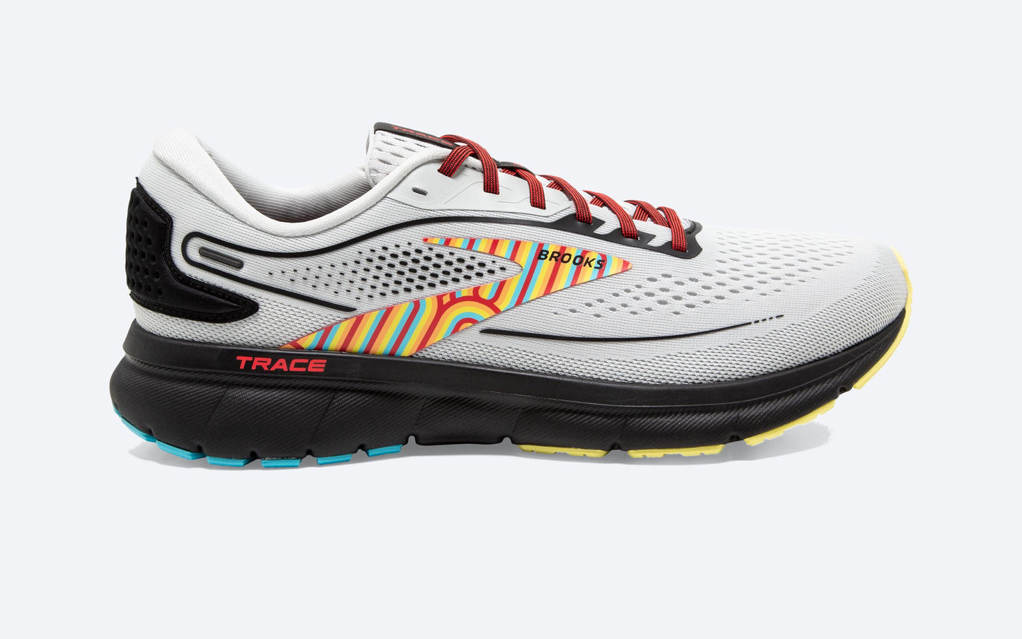 Men's Brooks Trace 2, Grey/Black/Limelight, 11 D Medium