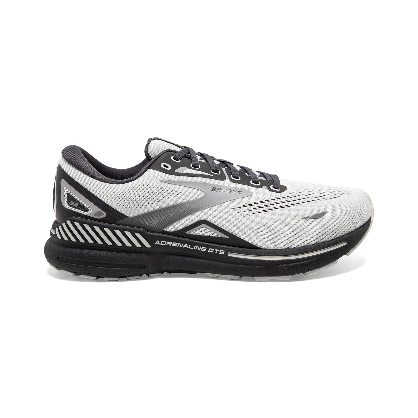 Men's Brooks Adrenaline GTS 23, Oyster/Ebony/Alloy, 12 2E Wide