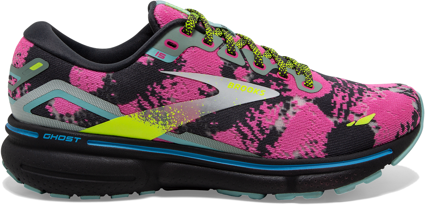 Women's Brooks Ghost 15, Blue/Ebony/Nightlife, 11 B Medium