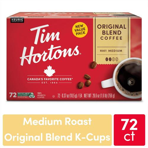 Tim Hortons Original Blend Medium Roast Keurig Coffee Pods, 72 Ct