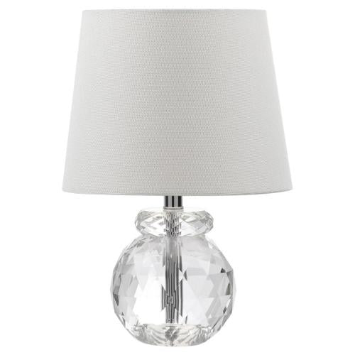 Safavieh Eunice 13 in. H Crystal Globe Table Lamp, Clear/White Shade