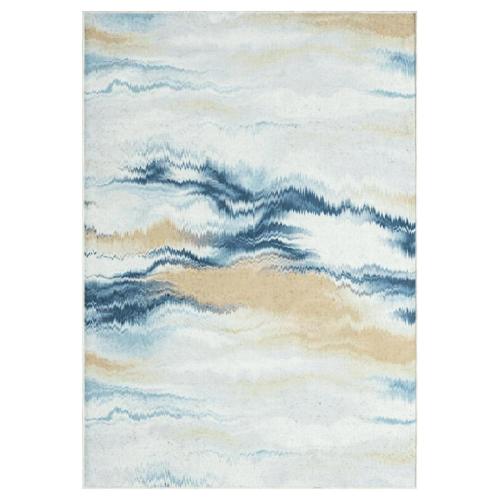 Hopscotch Marble Clover Printed Microfiber Indoor Area Rug, Multi, 5'*7'