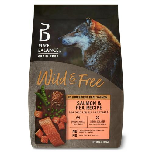 Pure Balance Wild and Free Salmon and Pea Recipe Dry Dog Food, Grain-Free, 24 lbs