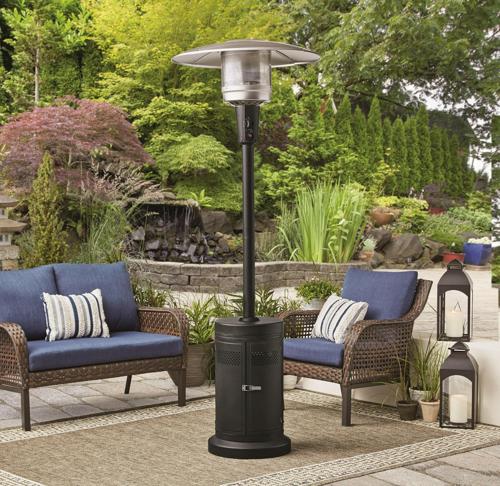 Mainstays 48,000 BTU Propane Gas Outdoor Freestanding Patio Heater , Black Powder Coat Finish