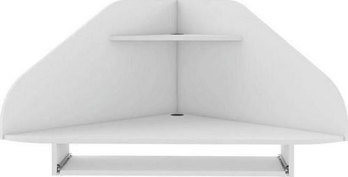 Manhattan Comfort Bradley Floating Corner Desk with Keyboard Shelf in White