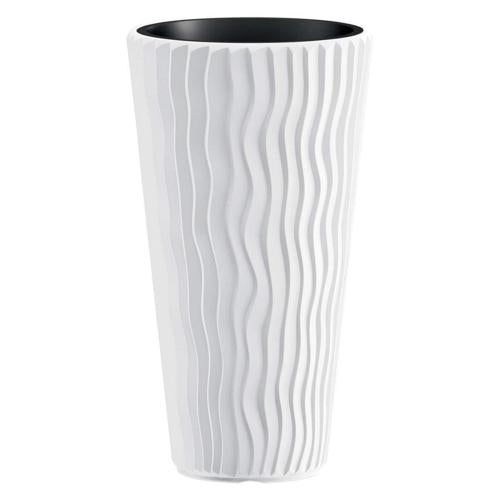 Kasamodern Modern Round Planter Pot with Vertical Waves