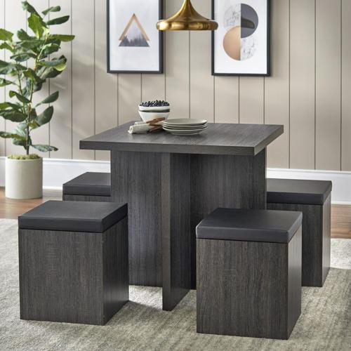 Mainstays 5-Piece Dexter Dining Set with Storage Ottoman