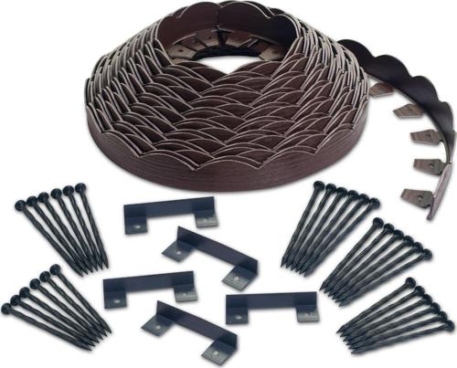 EasyFlex 2*100' Brown Plastic Wood-Grain Garden Border Edging