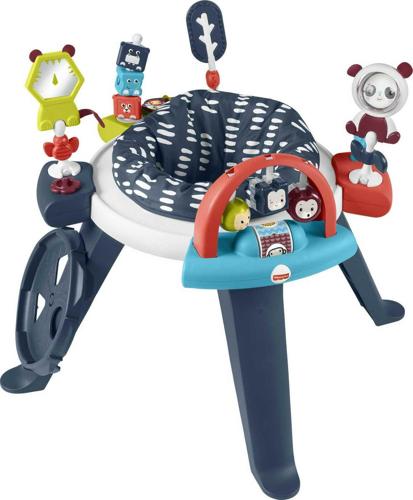 Fisher-Price 3-in-1 Baby Activity Center and Toddler Play Table, Spin and Sort, Navy Dashes