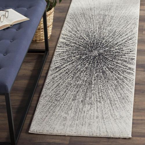 SAFAVIEH Evoke Vana Abstract Geometric Runner Rug, Black/Ivory, 2'2*5'
