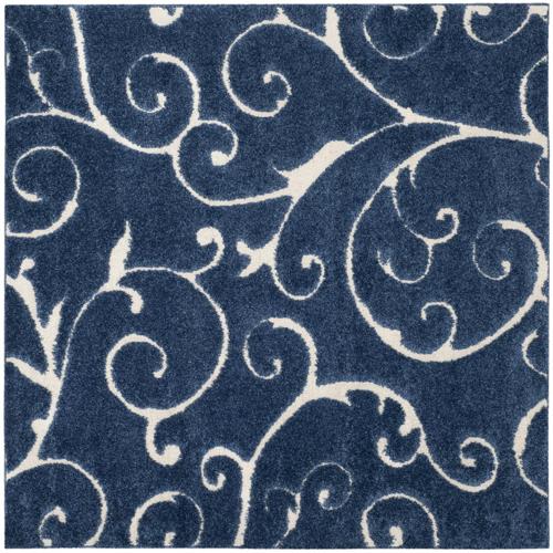 SAFAVIEH Florida Shag SG455-6511 Dark Blue / Cream Rug