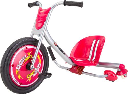 Razor FlashRider 360 Tricycle with Sparks - Red, 16 Front Wheel, Welded Steel Frame Trike, Ride-On Toy for Kids Ages 6 and Up, Unisex