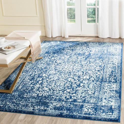 SAFAVIEH Evoke Trena Traditional Area Rug, Navy/Ivory, 3'*5'