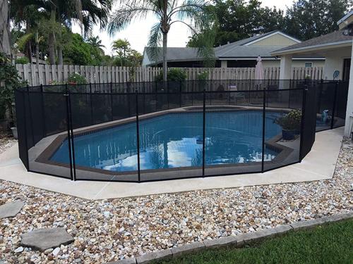 Water Warden 4'*12' In-Ground Pool Safety Fence, Removable Child Safety Fencing, Black