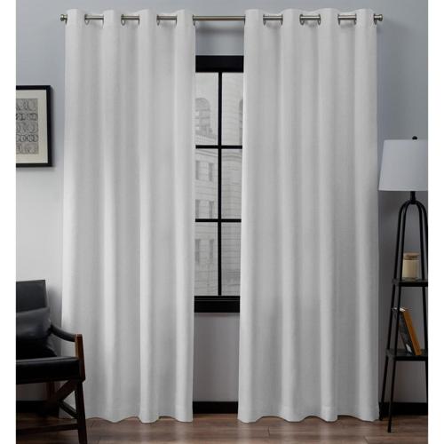 Exclusive Home Curtains Loha Linen Grommet Top Curtain Panel Pair, 54×63, Winter White