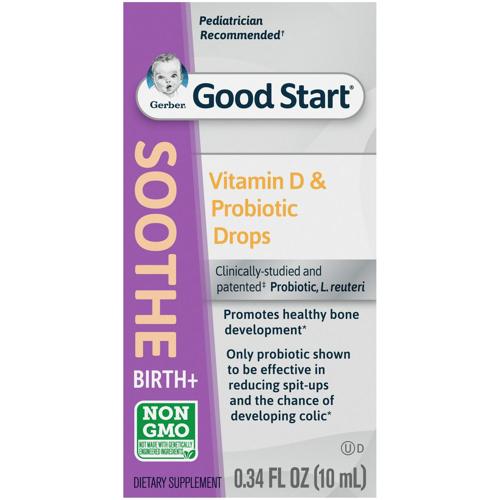 Gerber Good Start Soothe Baby Probiotic Drops with Vitamin D, 0.34 fl oz Bottle