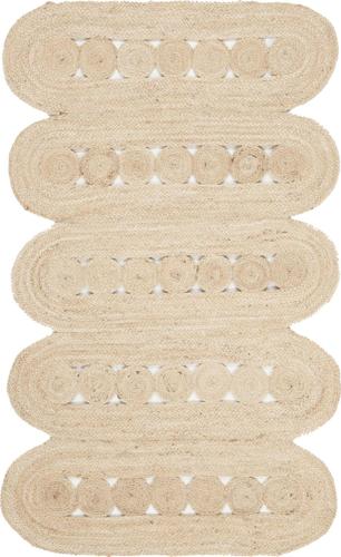 SAFAVIEH Natural Fiber Kaelee Braided Geometric Jute Area Rug, Ivory, 3'*5'