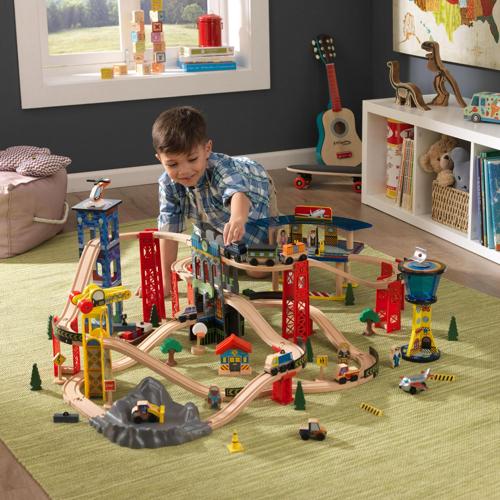 KidKraft Super Highway Train Set with 80+ accessories included