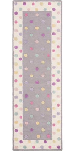 SAFAVIEH Kids Fredrick Polka Dots Wool Runner Rug, Grey/Multi, 2'6*8'