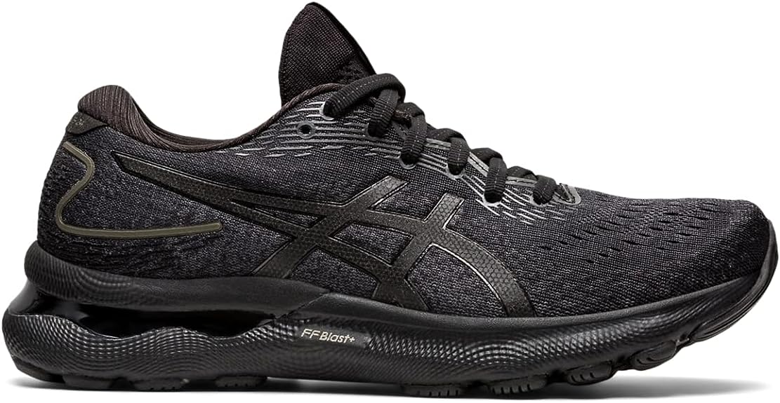 Women's Asics Gel-Nimbus 24, Black/Black, 6.5 D Wide