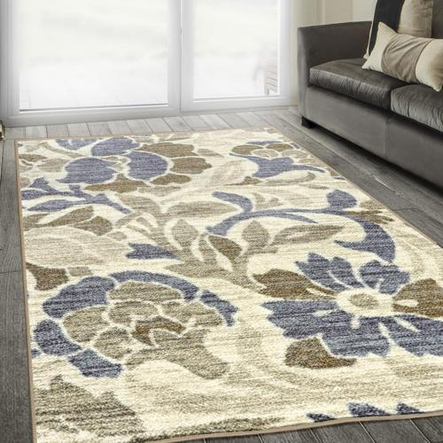 Impressions Robertson Floral Farmhouse Washable Area Rug, Blue