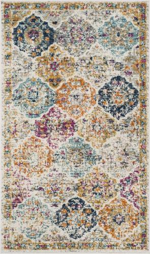 SAFAVIEH Madison Judith Distressed Area Rug, Cream/Multi, 3'*5'