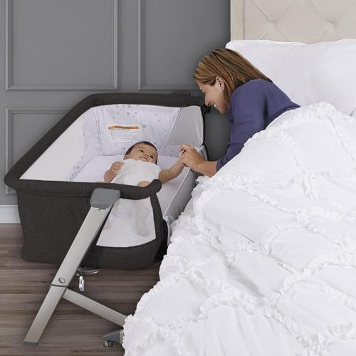Dream On Me Skylar Bassinet and Bedside Sleeper in Black
