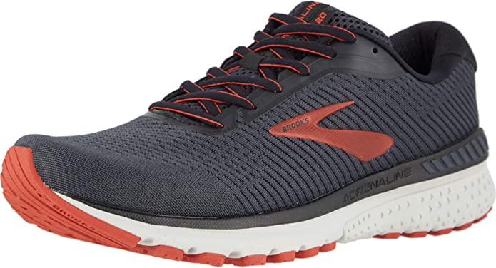 Men's Brooks Adrenaline GTS 20, Black/Ebony/Ketchup, 14 2E Wide