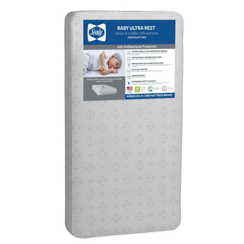 Sealy Baby Ultra Rest Premium Firm Antibacterial 204 Coils Crib and Toddler Mattress