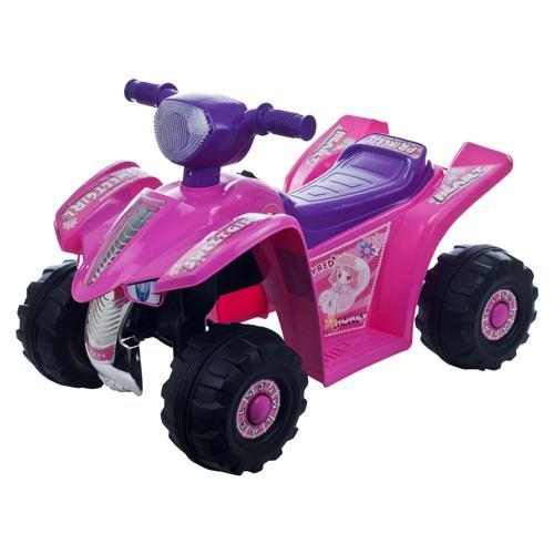 Ride On Toy Quad, Battery Powered Ride On Toy ATV Four Wheeler by Hey! Play! a Ride On Toys for Boys and Girls, For 2 - 5 Year Olds (Pink and Purple)