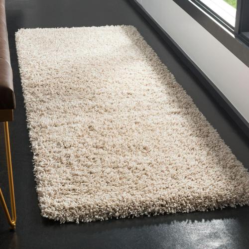 SAFAVIEH California Solid Plush Shag Runner Rug, Beige, 2'3*5'