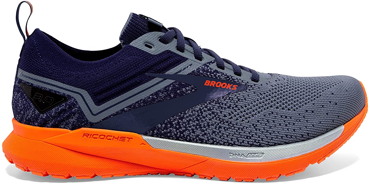 Men's Brooks Ricochet 3, Navy/Grey/Scarlet, 11 D Medium