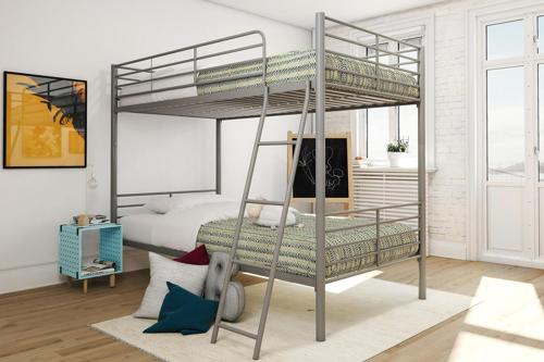 Mainstays Twin Over Twin Convertible Bunk Bed, Silver