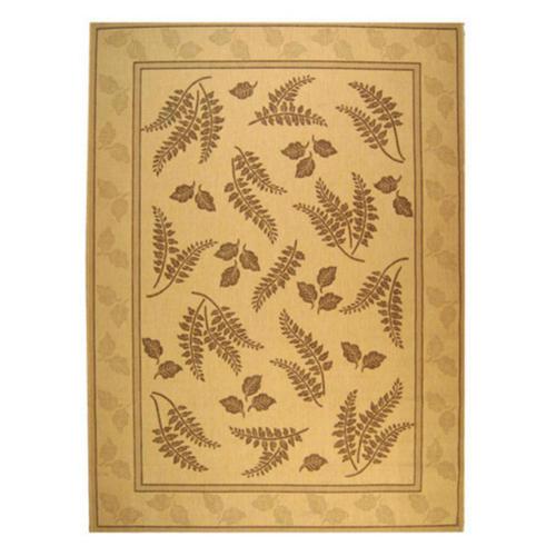 SAFAVIEH Courtyard Euler Traditional Floral Indoor/Outdoor Area Rug Natural/Brown, 6'7*9'6