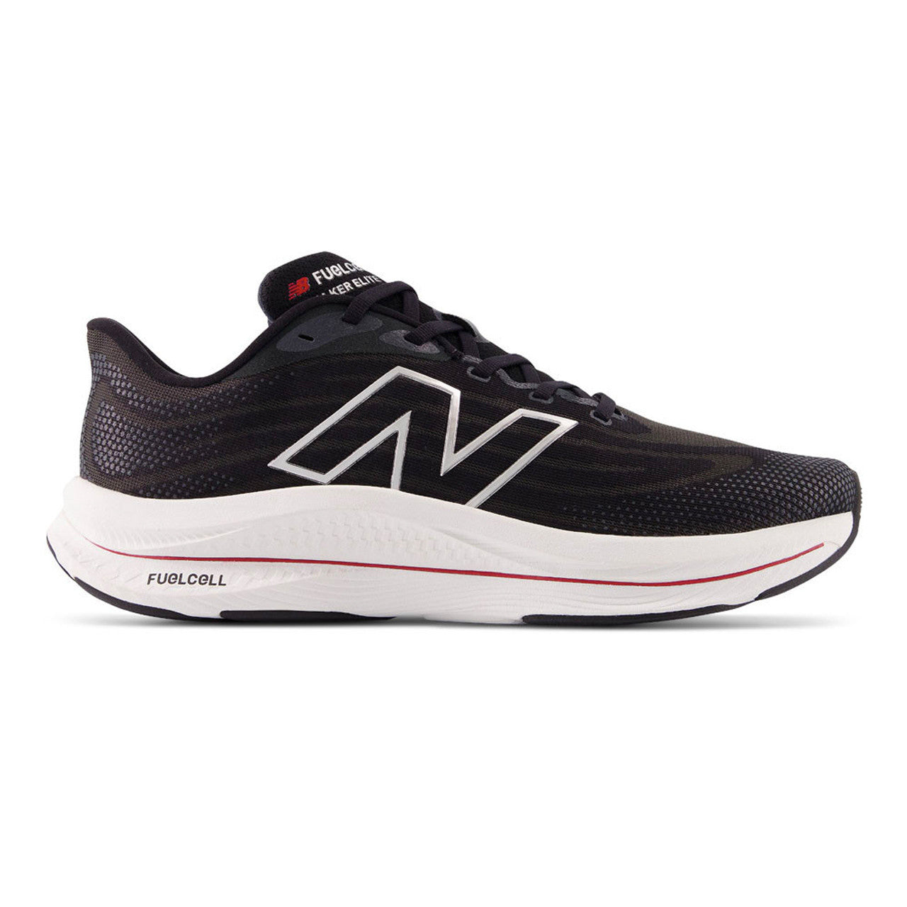 Men's New Balance FuelCell Walker Elite, Black/Team Red/Silver, 13 D Medium